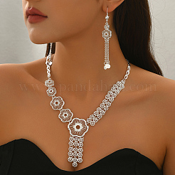 Elegante Legierung Hohl Blume Quaste Ohrringe & Halsketten Sets für Frauen&nbsp;RI3755