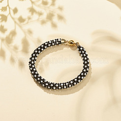 Glassamen-Häkelperlen-Armband&nbsp;BJEW-JB08083