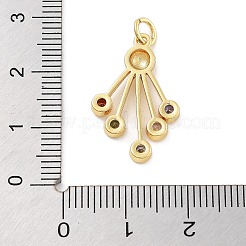 Porte micro ouvrent pendentifs zircone cubique en laiton de placage&nbsp;KK-Z071-74G-02