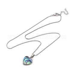 Halskette mit Anhänger aus natürlicher Paua-Muschel&nbsp;NJEW-B104-01F-01P