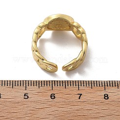 Anillos abiertos de circonita cúbica transparente con micro pavé de latón para mujer&nbsp;RJEW-K289-02G-Y