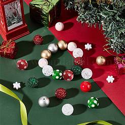 50 Stück Acrylperlen in 10 Stilen mit Weihnachtsmotiven&nbsp;SACR-SC0001-22