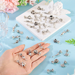 34pcs 17 Arten Legierung europäische baumelnde Charms&nbsp;PALLOY-TAC0263