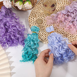 4 peluca de muñeca PP de 4 colores con cabello largo y rizado&nbsp;DIY-GL0006-20A
