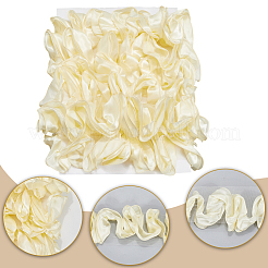 5 mètre de mousseline de soie satinée en polyester et dentelle ondulée&nbsp;OCOR-CY0001-66B