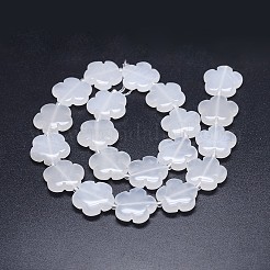 Natürliche weiße Jade-Blumen-Perle Stränge&nbsp;G-M206-12A