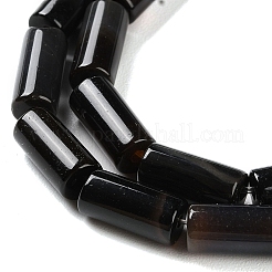 Natürliche schwarze Achat Perlen Stränge&nbsp;G-NH0019-A02-01