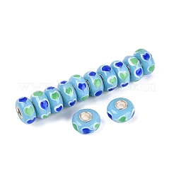 Perles européennes artisanales en verre filé et âme en laiton&nbsp;LAMP-N044-04S-02