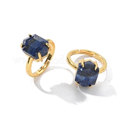 Anelli esagonali con pietre preziose naturali e sintetiche&nbsp;RJEW-B113-02G