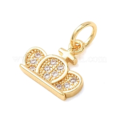 Messing micro pave klar zirkonia charme&nbsp;KK-CBA0009-09G