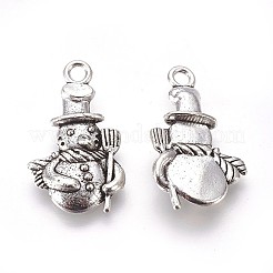 Pendentifs en alliage de bonhomme de neige de Noël&nbsp;TIBEP-GC113-AS-NR