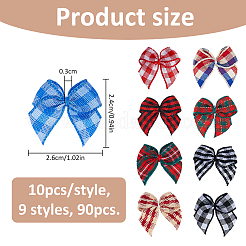 90 fiocco in poliestere con motivo scozzese in 9 stili&nbsp;DIY-FH0011-19