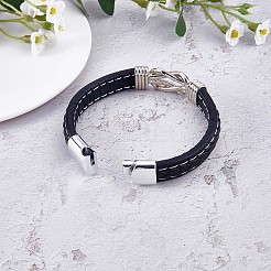Wort liebe dich für immer Zinklegierung ineinandergreifendes Knotengliederarmband&nbsp;JB752A-1