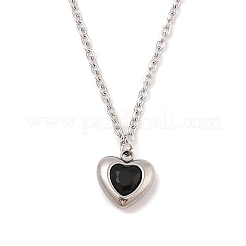 Collane e bracciali con ciondolo a forma di cuore in acciaio inossidabile 304 con micro pavé di zirconi cubici e orecchini a bottone per donna&nbsp;SJEW-C004-13P-04
