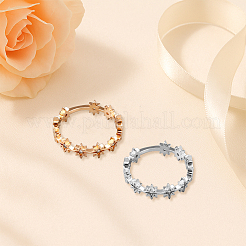 2 anello da donna in ottone con micro pavé di zirconi cubici in 2 colori&nbsp;RJEW-HY0001-11