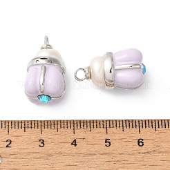 Pendentifs en laiton de placage de rack avec zircone cubique&nbsp;KK-G504-09P-01