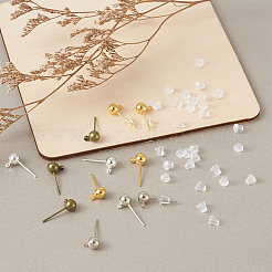 Perno a sfera in ottone per orecchini&nbsp;KK-CD0001-04
