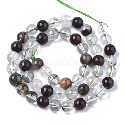 Natürliche grüne Lodolith Quarz / Garten Quarz Perlen Stränge&nbsp;G-R460-002