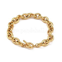 Bracciali a catena in acciaio inossidabile 304 per donna&nbsp;BJEW-C129-08A-G