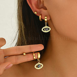 201 Edelstahl hohle Böse Augen Anhänger Ohrringe Sets&nbsp;IZ8037
