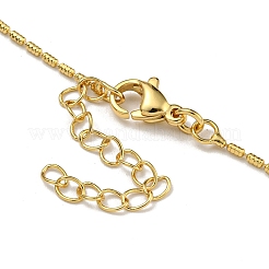 Collane con ciondolo a forma di cuore color pesca con micro pavé di ottone da donna&nbsp;LS-NJEW-Q346-01G-02