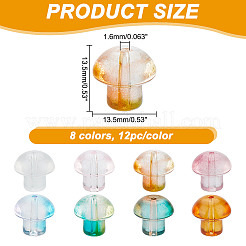 96pcs 8 Farben transparente Glasperlen&nbsp;GLAA-GO0001-01