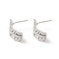Ohrstecker aus Messing mit Mikropflaster und Zirkonia&nbsp;LS-KK-K371-25P