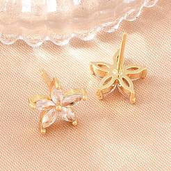 Boucles d'oreilles en laiton avec micro pavé de zircons cubiques pour femmes&nbsp;KK-A305-05G