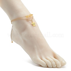 Fußkettchen mit mehrreihigem Charm aus Edelstahl 304&nbsp;AJEW-AN00511
