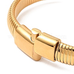 Bracciale a catena piatta elasticizzata in acciaio inossidabile 304 con placcatura ionica (ip) e chiusura magnetica per uomo e donna&nbsp;BJEW-E009-12G-01