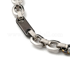 Zweifarbiges 201 Edelstahl-Gliederarmband mit ovalen Gliedern&nbsp;BJEW-B078-33BP