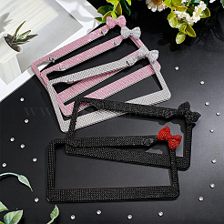 5 ensemble de cadres en acier inoxydable et strass acryliques bicolores pour plaque d'immatriculation&nbsp;DIY-WA0001-32A