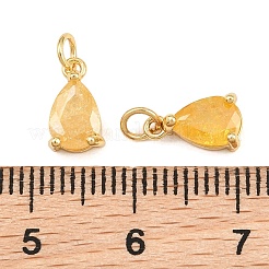 Anhänger aus Messing und Glas&nbsp;KK-Q085-16G-07