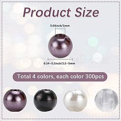 1200 stücke 4 stil nachahmung perlen acrylperlen&nbsp;DIY-SP0004-72