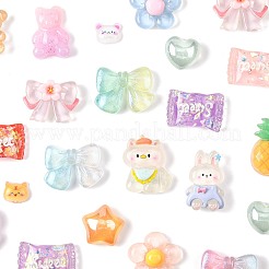 100 Stück 10 Arten durchscheinende Harz-Cabochons&nbsp;RESI-FS0002-34