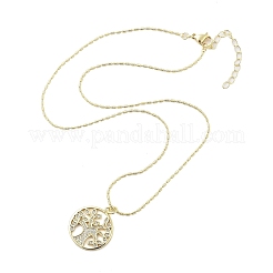 Colliers en laiton avec pendentif en zircone cubique transparent pour femmes&nbsp;NJEW-M009-04G-A