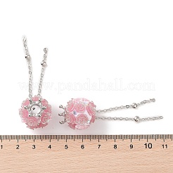 Perline pendenti con nappe di strass in argilla polimerica fatte a mano&nbsp;CLAY-H003-02P-04
