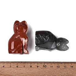 Set di statuette a forma di gatto in pietre preziose miste&nbsp;G-Q615-09
