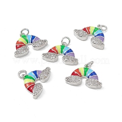 Breloques en laiton avec zircone cubique de micro pave&nbsp;KK-E068-VB433