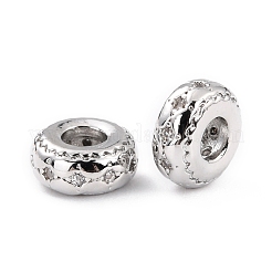 Messing Micro Pave klare Zirkonia Perlen&nbsp;ZIRC-P091-05B-P-RS