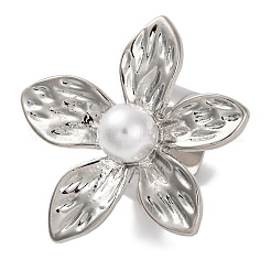 Offene Manschettenringe aus Blumenlegierung für Damen&nbsp;RJEW-U028-01P