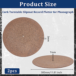 Kork-Plattenspieler-Slipmat-Schallplattenteller für Phonographen&nbsp;AJEW-WH0348-216