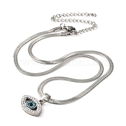 304 Edelstahl Strass Schlangenkette Böse Augen Anhänger Halsketten&nbsp;NJEW-K273-02P