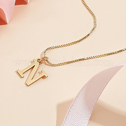 Collier avec pendentif lettre en acier inoxydable 304&nbsp;NJEW-LP0001-38N-G
