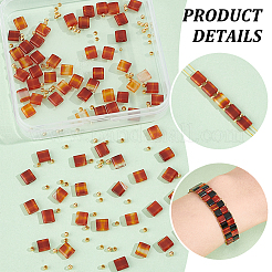 1 filo di perline rettangolari di agata rossa naturale tinta&nbsp;G-NB0005-54A