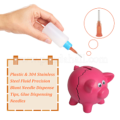 Embouts de distribution de fluides à aiguille émoussée de précision en plastique et en acier inoxydable 304&nbsp;TOOL-HY0001-04B