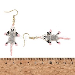Pendientes colgantes de acero inoxidable 304 con cuentas de vidrio&nbsp;EJEW-MZ00825
