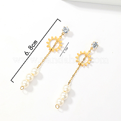 Boucles d'oreilles à pampilles tournesol en acier inoxydable 201&nbsp;BQ1802