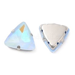 Triangle moka fluorescent(mi) cousu sur strass&nbsp;GGLA-Q086-01A-P02