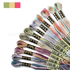 12 Knäuel 6 Farben 6-lagiges Polyester-Stickgarn&nbsp;OCOR-FS0001-01B-03